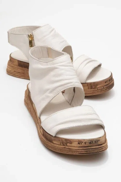 Forever & Always Shoes Lunas Leather Side-zip Flat Heel Sandal