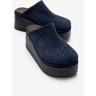 Forever & Always Shoes Lune Leather Platform Sandal In Blue