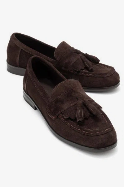 Forever & Always Shoes Lupen Leather Tassel Loafer In Brown