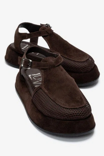 Forever & Always Shoes Lurelia Leather Platform Sandal In Brown