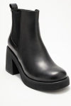 Forever & Always Shoes Lysa Leather Platform Boot In Black