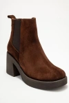 Forever & Always Shoes Lysa Leather Platform Boot In Brown