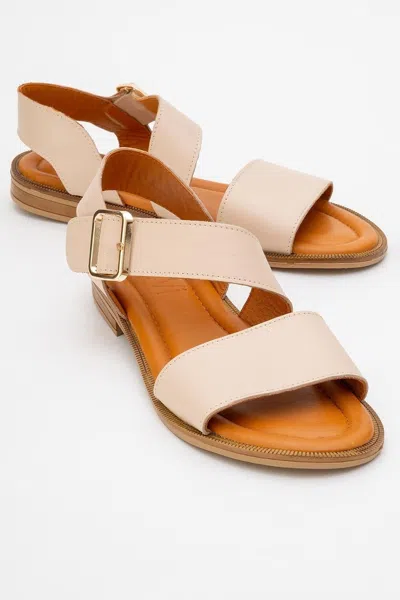 Forever & Always Shoes Majesty Leather Sandal In Neutral