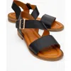 Forever & Always Shoes Majesty Leather Sandal In Black