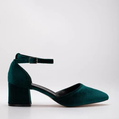 Forever & Always Shoes Women's Marcelle - Emerald Green Velvet Bridal Shoes