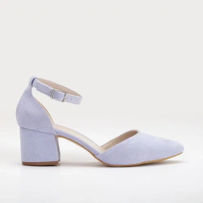 Forever & Always Shoes Marcelle Low Block Heel Pumps In Lilac