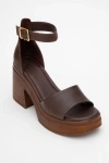 Forever & Always Shoes Margot Leather Platform Sandal In Brown