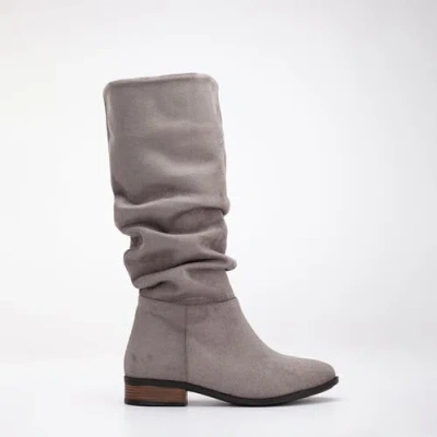 Forever & Always Shoes Maribel Knee High Slouch Boots In Grey