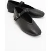 Forever & Always Shoes Matilda Leather Mary Jane Flats In Black Leather