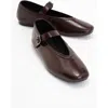 Forever & Always Shoes Matilda Leather Mary Jane Flats In Brown Patent Leather