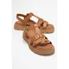 Forever & Always Shoes Melvin Leather Sandal In Brown
