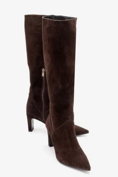 Forever & Always Shoes Merla Leather Block Heel Boot In Brown