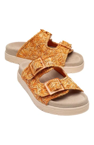 Forever & Always Shoes Milana Leather Double-strap Sandal In Orange