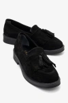 Forever & Always Shoes Milly Leather Tassel Loafer In Black