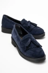 Forever & Always Shoes Milly Leather Tassel Loafer In Blue