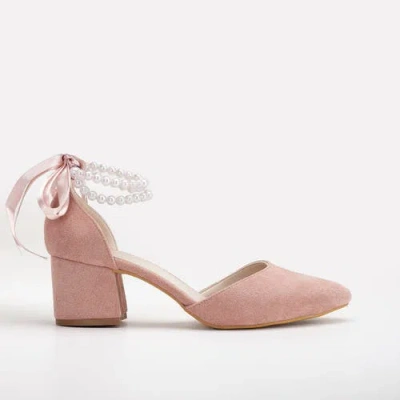 FOREVER & ALWAYS SHOES FOREVER & ALWAYS SHOES MIRANDA LOW BLOCK HEELS WITH PEARLS