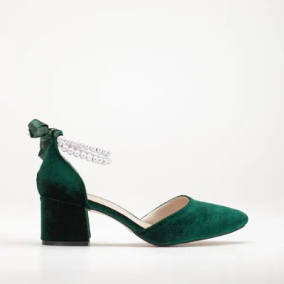 FOREVER & ALWAYS SHOES FOREVER & ALWAYS SHOES MIRANDA LOW BLOCK HEELS WITH PEARLS