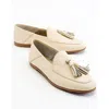 Forever & Always Shoes Mona Soft Leather Tassel Loafer In White