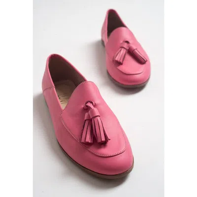 Forever & Always Shoes Mona Soft Leather Tassel Loafer In Pink