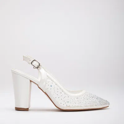 Forever & Always Shoes Women's White Monique - Ivory Lace Slingback Shoes
