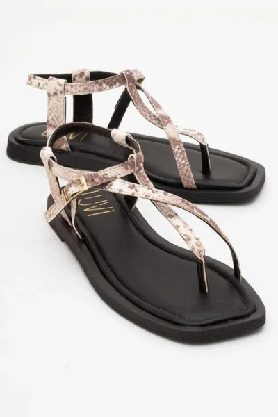 Forever & Always Shoes Morgana Leather Thong Sandal In Brown