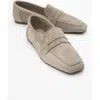 Forever & Always Shoes Morne Leather Loafers In Light Beige Suede Leather
