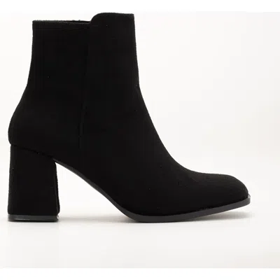 Forever & Always Shoes Nadine Ankle Boots In Black Suede