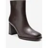 Forever & Always Shoes Napoli Leather Block Heel Boot In Brown