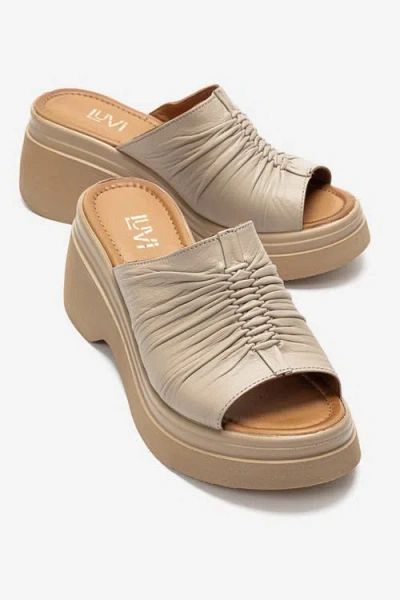 Forever & Always Shoes Nellie Leather Platform Sandal In Animal Print