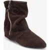 Forever & Always Shoes Noar Leather Zip Boot In Brown