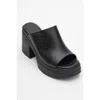 Forever & Always Shoes Nola Leather Platform Mules In Black
