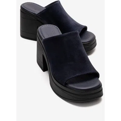 Forever & Always Shoes Nola Leather Platform Mules In Black