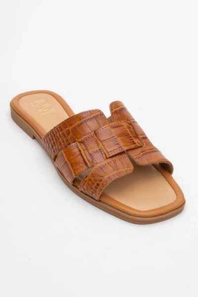 Forever & Always Shoes Notre Leather Flat Sandals In Brown