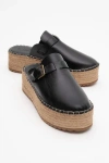 Forever & Always Shoes Novas Leather Platform Espadrille Mule
