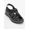 Forever & Always Shoes Oara Leather Sandal In Black