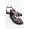 Forever & Always Shoes Odeil Leather Sandal In Brown