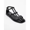 Forever & Always Shoes Odeil Leather Sandal In Black