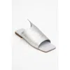 Forever & Always Shoes Orianna Leather Slide Sandal In Silver