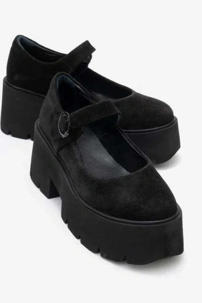 Forever & Always Shoes Orina Leather Platform Mary Jane Shoe In Black
