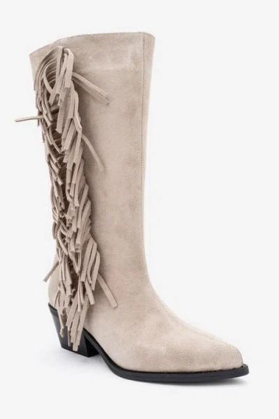 Forever & Always Shoes Orlo Leather Fringed Western Boot In Brown