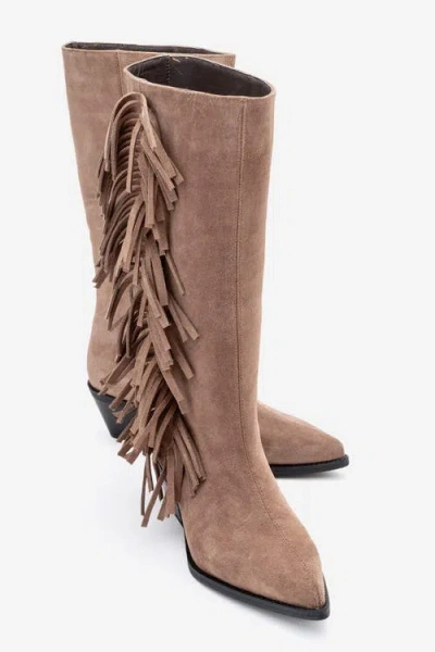 Forever & Always Shoes Orlo Leather Fringed Western Boot In Brown