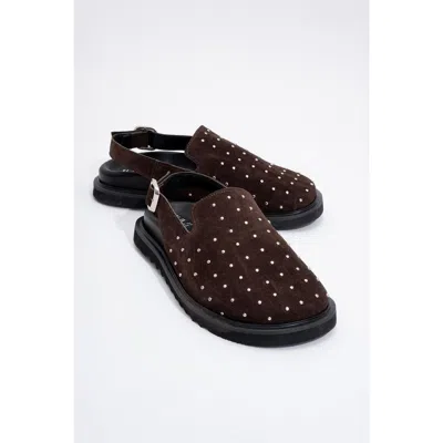 Forever & Always Shoes Our Leather Studded Clogs In Brown