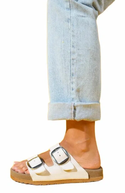 Forever & Always Shoes Ovesta Soft Footbed Leather Slide Sandal In Multi