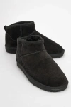 Forever & Always Shoes Pair Leather Ankle Boot In Black