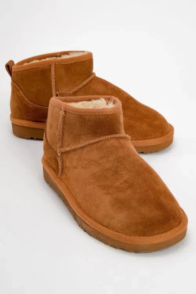 Forever & Always Shoes Pair Leather Ankle Boot In Brown