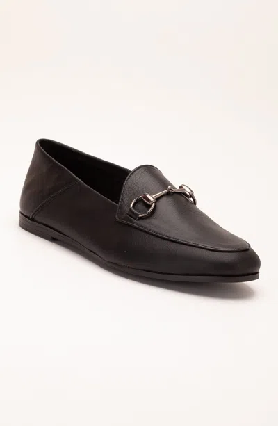 Forever & Always Shoes Penny Leather Horsebit Loafers In Black