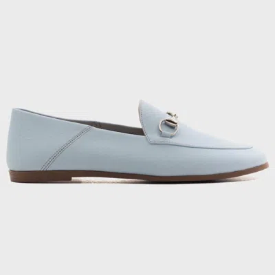 Forever & Always Shoes Penny Leather Horsebit Loafers In Baby Blue Leather