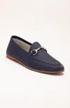 Forever & Always Shoes Penny Leather Horsebit Loafers In Blue