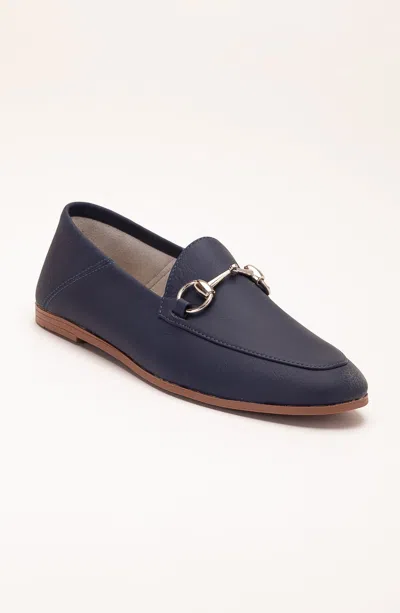 Forever & Always Shoes Penny Leather Horsebit Loafers In Blue