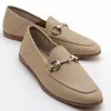 Forever & Always Shoes Penny Leather Horsebit Loafers In Nude